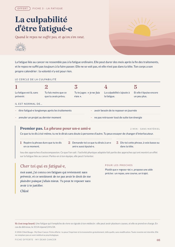 Aperçu de la fiche La culpabilité d'être fatigué·e